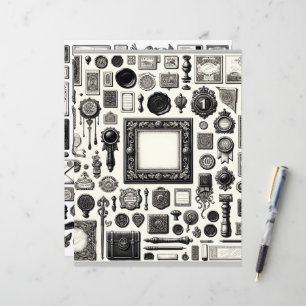 ヴィンテージエフエマラインアートカット&コラージュ紙