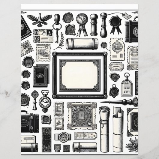 ヴィンテージエフエマラインアートカット&コラージュ紙 (裏面)