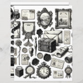 ヴィンテージエフエマラインアートカット&コラージュ紙 (正面/裏面)