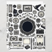 ヴィンテージエフエマラインアートカット&コラージュ紙 (正面/裏面)