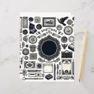 ヴィンテージエフエマラインアートカット&コラージュ紙