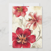 ヴィンテージエフエマレッドユリブライダルシャワー 招待状 (裏面)