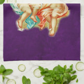 ヴィンテージエフエメラエンジェルチェリュブイラストレーション キッチンタオル (折り畳み)