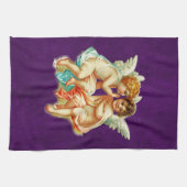 ヴィンテージエフエメラエンジェルチェリュブイラストレーション キッチンタオル (横)