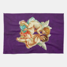 ヴィンテージエフエメラエンジェルチェリュブイラストレーション キッチンタオル