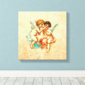 ヴィンテージエフエメラエンジェルチェリュブイラストレーション キャンバスプリント (インサイチュ (ウッドフロア))