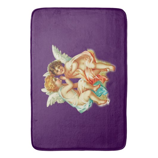 ヴィンテージエフエメラエンジェルチェリュブイラストレーション バスマット (正面縦)