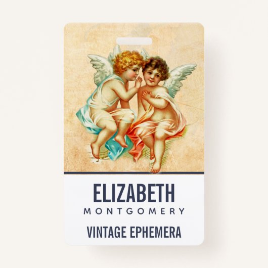 ヴィンテージエフエメラエンジェルチェリュブイラストレーション バッジ (正面)