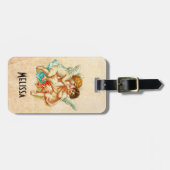 ヴィンテージエフエメラエンジェルチェリュブイラストレーション ラゲッジタグ (正面横)