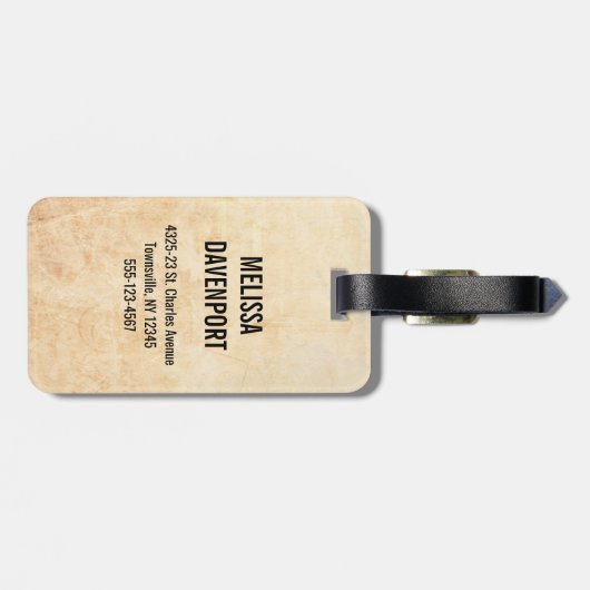 ヴィンテージエフエメラエンジェルチェリュブイラストレーション ラゲッジタグ (裏面横)