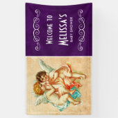 ヴィンテージエフエメラエンジェルチャルーブベビーシャワー 横断幕 (縦)