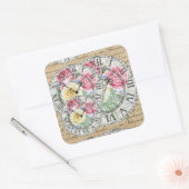 ヴィンテージエフエメラクロック植物性バラアンティーク スクエアシール (封筒)