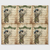 ヴィンテージエフエメラデッキザホールクリスマスカロル ラッピングペーパー (フラット)