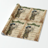 ヴィンテージエフエメラデッキザホールクリスマスカロル ラッピングペーパー (アンロールド)