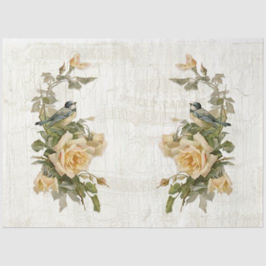 ヴィンテージエフエメラバードボタニカルフローラの分離 薄葉紙 (正面)