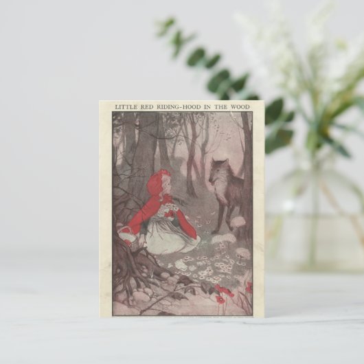 ヴィンテージエフエメラリトルレッドライディングフードハガキ ポストカード (スタンド正面)