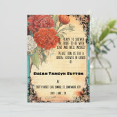 ヴィンテージエフエメラレッドカーネーションブライダルシャワー 招待状 (スタンド正面)