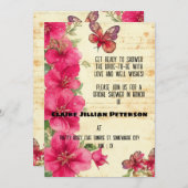 ヴィンテージエフエメラレッドグラジオラスブライダルシャワー 招待状 (正面/裏面)