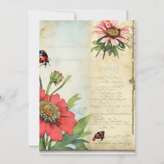 ヴィンテージエフエメラレッドジニアスブライダルシャワー 招待状 (裏面)