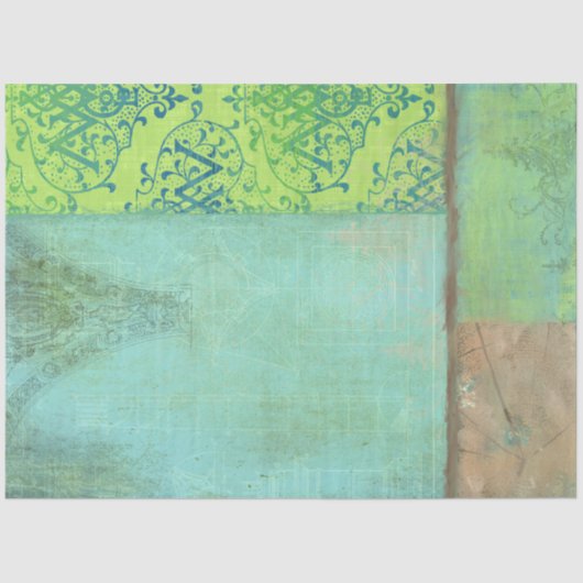 ヴィンテージエフエメラBOHOボタニカルレモンデクページ 薄葉紙 (正面)