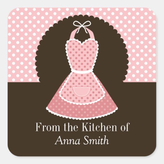 ヴィンテージエプロンキッチンラベル スクエアシール (正面)