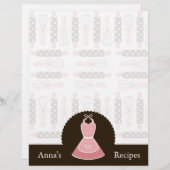 ヴィンテージエプロン付き器具レシピカード (正面/裏面)