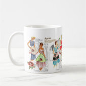 ヴィンテージエプロン裁縫パターンMAG コーヒーマグカップ (左)