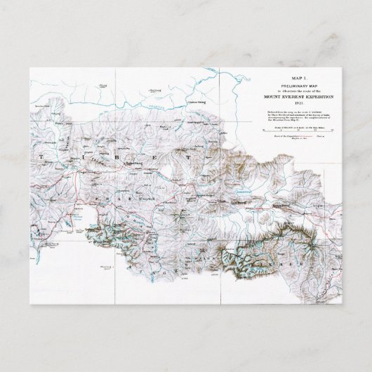 ヴィンテージエベレストの山前地図 ポストカード (正面)