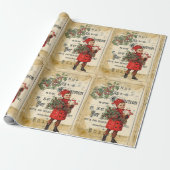 ヴィンテージエペソかわいいキッズクリスマス広告ポスター ラッピングペーパー (アンロールド)