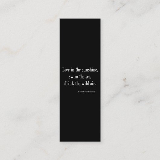 ヴィンテージエマーソンは日光の引用文に住んでいます スキニー名刺 (正面)
