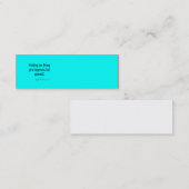 ヴィンテージエマーソンハピネス引用文ネオンブルーティール(緑がかった色) スキニー名刺 (正面/裏面)