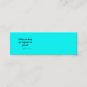 ヴィンテージエマーソンハピネス引用文ネオンブルーティール(緑がかった色) スキニー名刺 (正面)