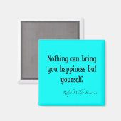 ヴィンテージエマーソンハピネス引用文ネオンブルーティール（緑がかった色） マグネット (正面/裏面)