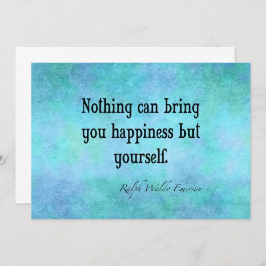 ヴィンテージエマーソンハピネス感動的引用文ブルー (正面/裏面)