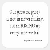 ヴィンテージエマーソン克服の失敗引用文 スクエアシール (正面)