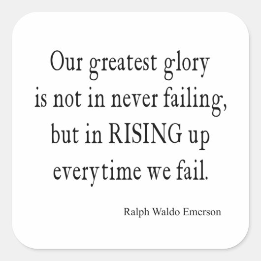 ヴィンテージエマーソン克服の失敗引用文 スクエアシール (正面)