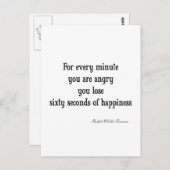 ヴィンテージエマーソ感動的ンハピネス引用文 ポストカード (正面/裏面)