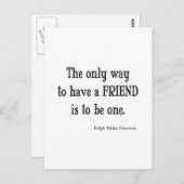 ヴィンテージエマーソ感動的ン友好引用文 ポストカード (正面/裏面)