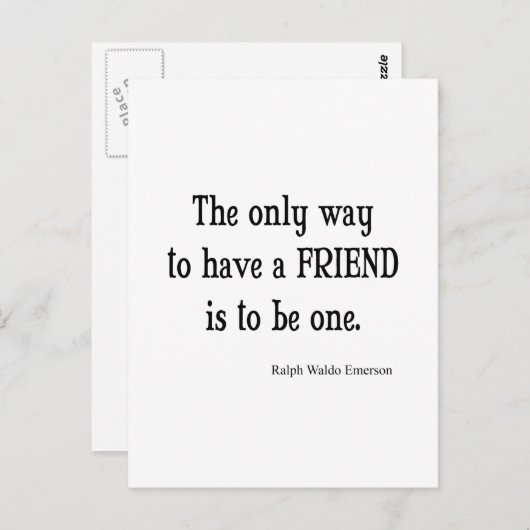 ヴィンテージエマーソ感動的ン友好引用文 ポストカード (正面/裏面)