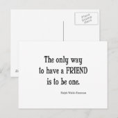 ヴィンテージエマーソ感動的ン友好引用文 ポストカード (正面/裏面)