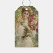 ヴィンテージエミールバーノンウーマンフローラハッピーバースデー ギフトタグ (正面)