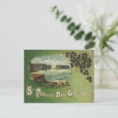 ヴィンテージエメラルドアイルシャムロックサンパトリックの日 ポストカード (スタンド正面)