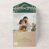 ヴィンテージエメラルドグリーンウェディング オールインワン招待状 (外側)