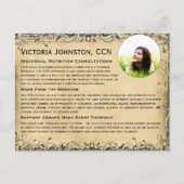 ヴィンテージエメラルドグリーンハートのリーディングツリー ポストカード (正面)