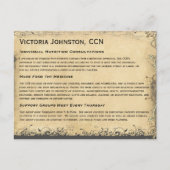 ヴィンテージエメラルドグリーンハートのリーディングツリー ポストカード (正面)