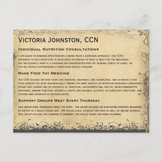 ヴィンテージエメラルドグリーンハートのリーディングツリー ポストカード (正面)