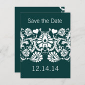 ヴィンテージエメラルドグリーンハートダム 案内ポストカード (正面/裏面)