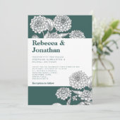 ヴィンテージエメラルドグリーンフローラ結婚式招待状 招待状 (スタンド正面)