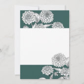 ヴィンテージエメラルドグリーンフローラ結婚式招待状 招待状 (裏面)