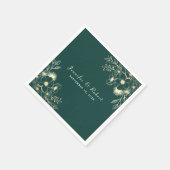 ヴィンテージエメラルドグリーン結婚ズ スタンダードカクテルナプキン (角)